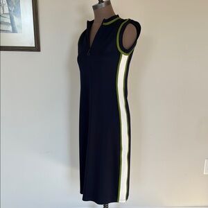 Tory Burch Blue Sheath Dress with Mock Neck